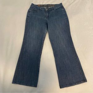 Women's Christopher Blue Boot Cut Jeans Mid Rise Medium Wash Sz 14 W32 L29